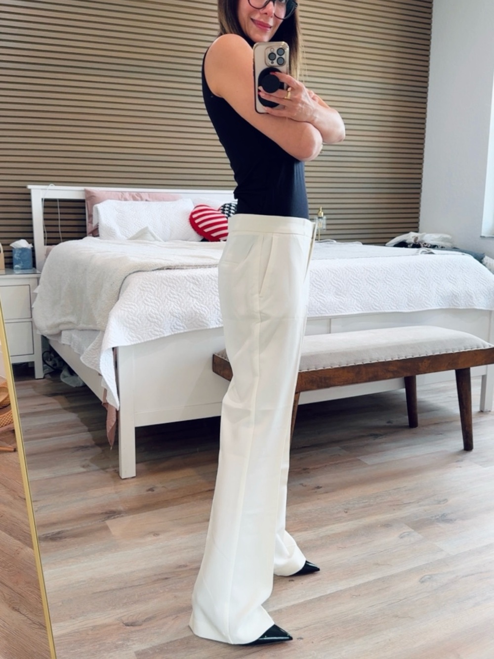 Zara Cream Straight-Leg Tailored Trousers - Picture 3 of 6